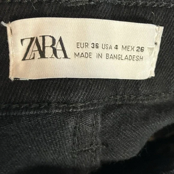 Zara Jeans Womens Size 4 Black Skinny Leg Mid Rise Denim Minimalist Stretch - Picture 7 of 9